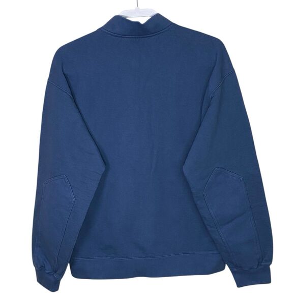 American Giant Jacket Mens M Blue Fleece Bomber Full Zip Heavy Pockets NEW - Picture 2 of 13